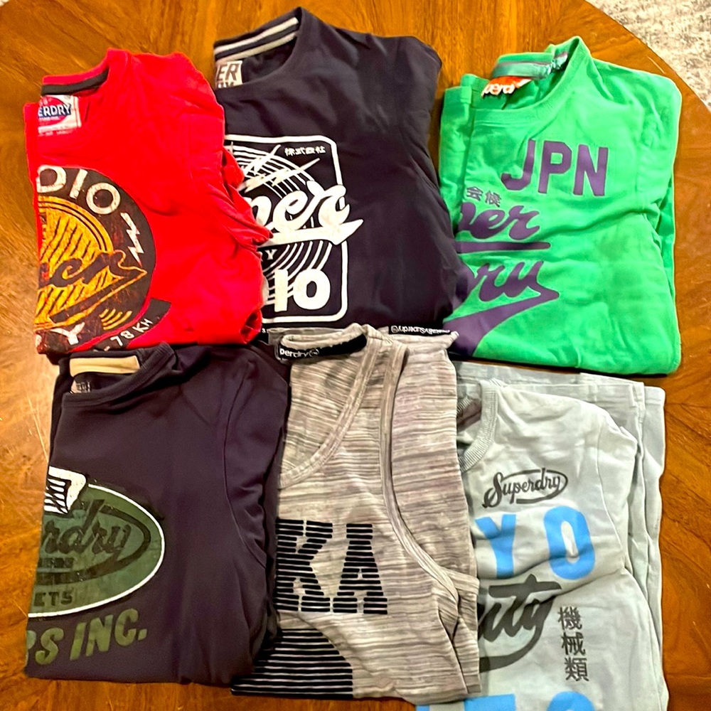 Vintage SuperDry brand t shirt bundle - 1 tank top and 5 t shirt